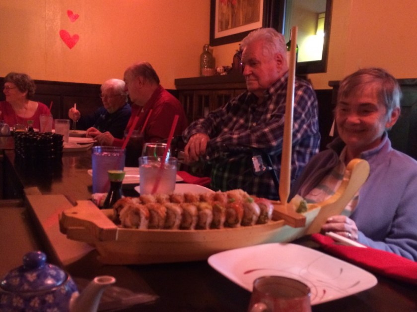 Sushi in a boat