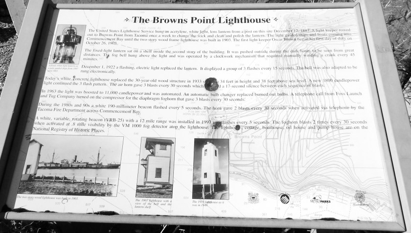 Browns Point Lighthouse Plaque