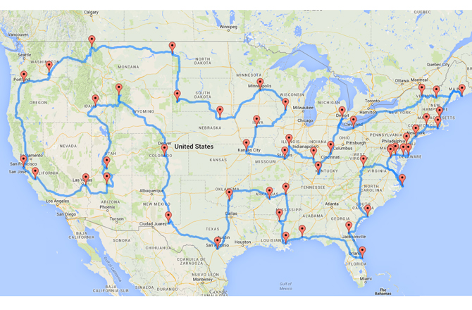 road trip map