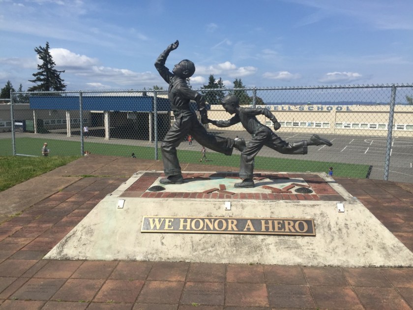 Marvin Klegman statue, Lowell School, Tacoma, WA