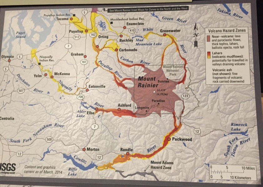 Mount Rainier hazard zones