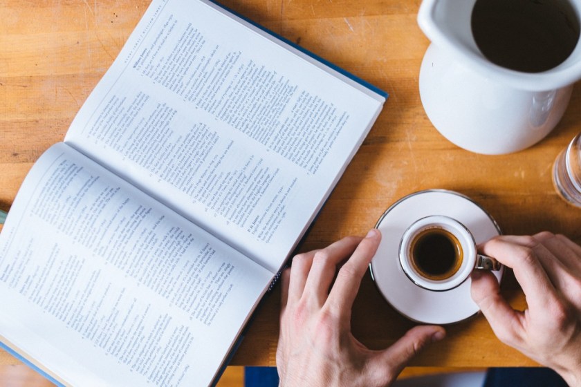 reading and coffee