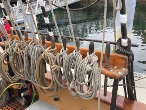 ropes on side of ship