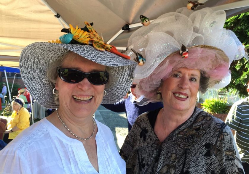 Second- (left) and first-place women's hats