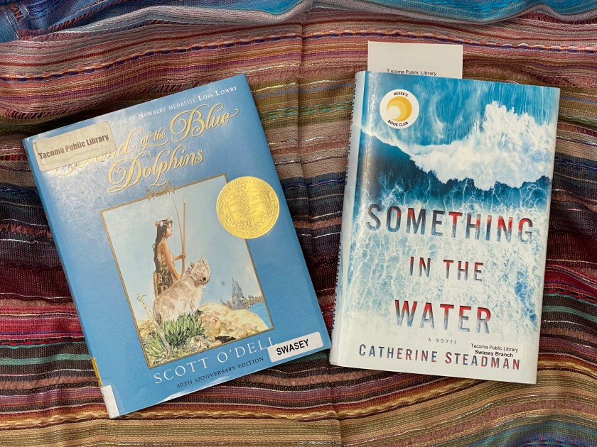 2 books: The Island of the Blue Dolphins and Something in the Water